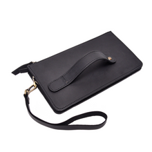Load image into Gallery viewer, Crazy Horse Leather Metro Clutch - Ebony
