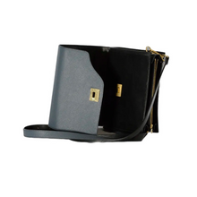 Load image into Gallery viewer, Black/ Blue Reversible Handbag - The Paul
