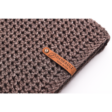 Load image into Gallery viewer, Dark Heather Brown Infinity Scarf and Beanie Set
