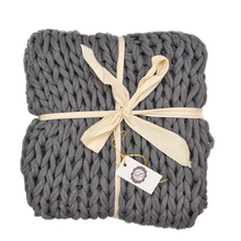 Load image into Gallery viewer, Gray Chunky Throw Blanket

