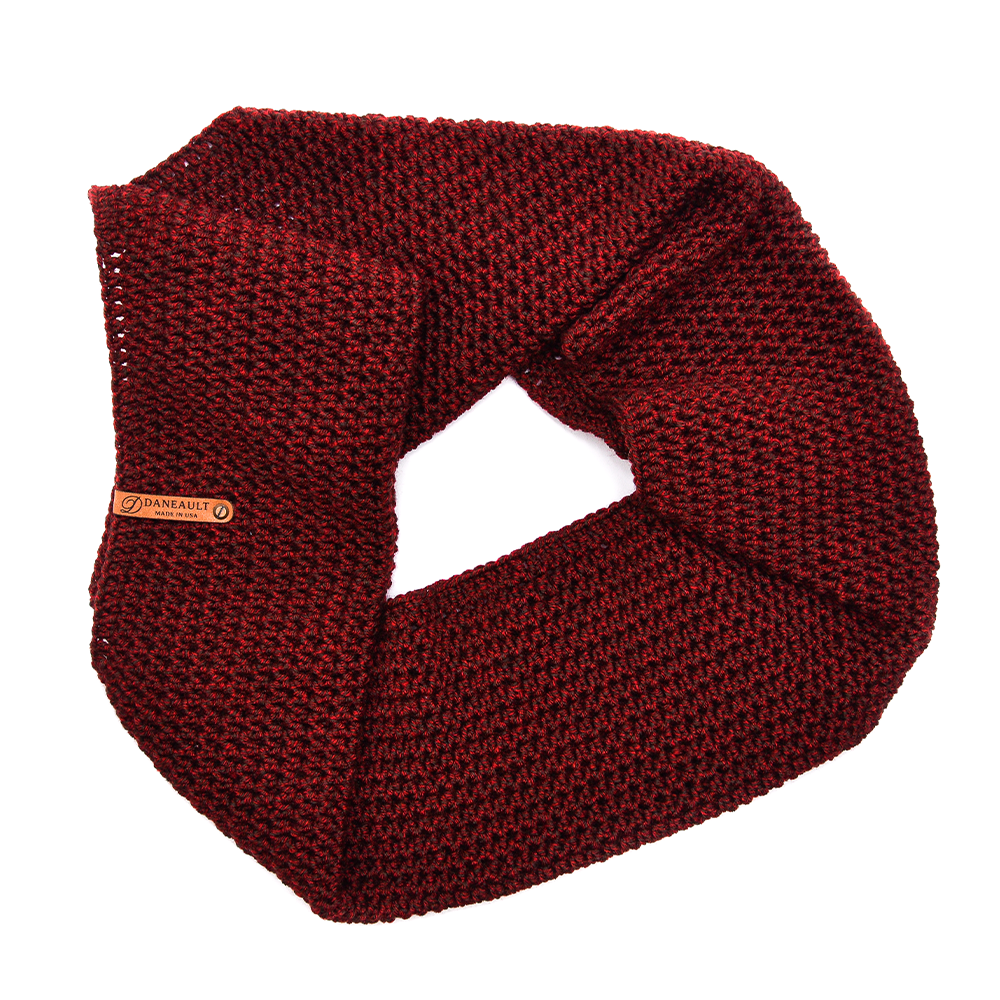 Crimson Heather Infinity Scarf and Beanie Set