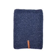 Load image into Gallery viewer, Heather Navy Infinity Scarf and Beanie Set
