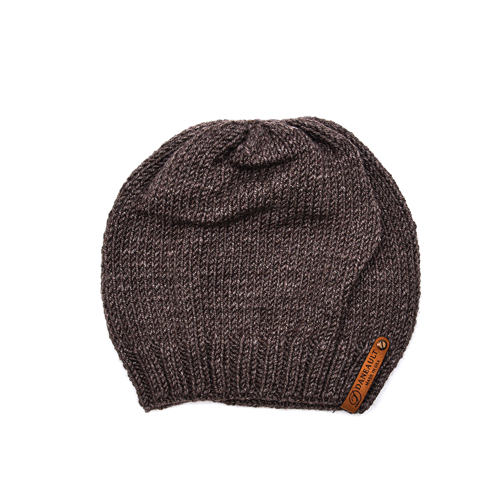 Dark Heather Brown Infinity Scarf and Beanie Set