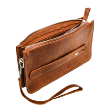 Load image into Gallery viewer, Crazy Horse Leather Metro Clutch - Camel
