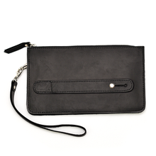 Load image into Gallery viewer, Crazy Horse Leather Metro Clutch - Ebony
